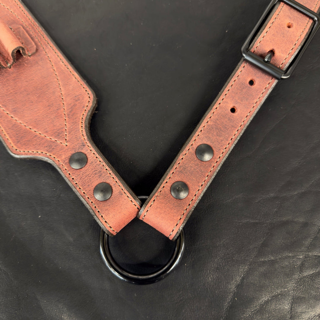 *In Stock* Big Game Rifle Sling in Genuine Weathered Oxblood Water Buffalo .308 Ammo Loops