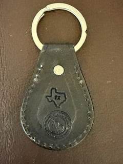 *In Stock* Leather Key Fob Black w/Antique Silver Moose Concho