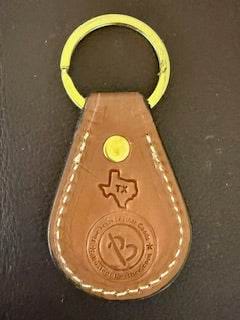 *In Stock* Leather Key Fob Saddle Oil Finish w/Hand Painted Initial "B"