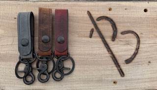 *In Stock* Premium Leather Keychain with Trigger Snap