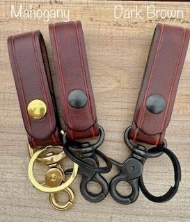 *In Stock* Premium Leather Keychain with Trigger Snap