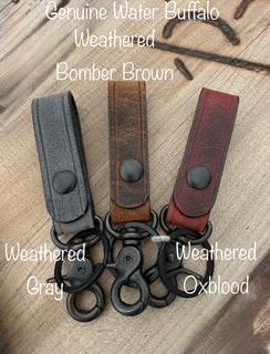 *In Stock* Premium Leather Keychain with Trigger Snap