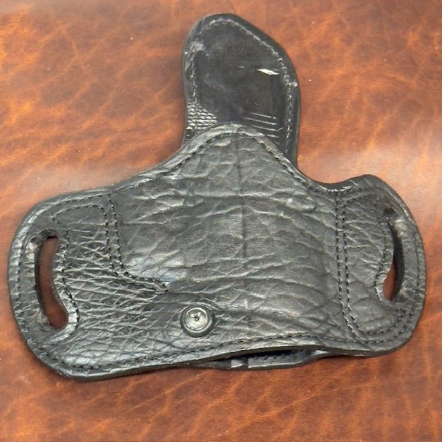 *In Stock* RH Belt Slide Holster Genuine American Bison in Black Leather & Stitch for Standard 1911 All Barrel Lengths