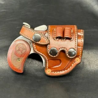 *In Stock* RH Sidewinder Bond Arms 3” .45/.410 Saddle Oil Finish w/Natural Stitch