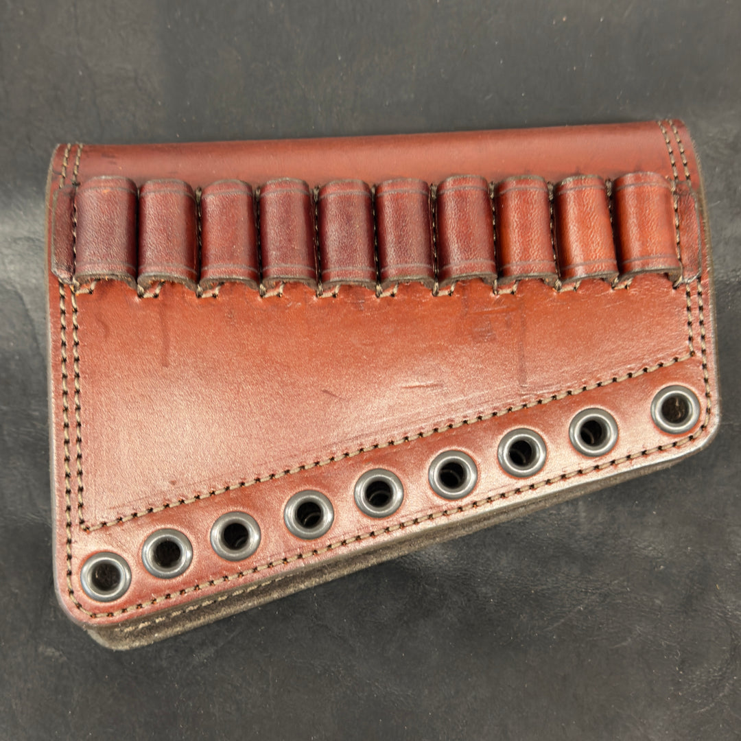 *In Stock* RH Leather Butt Cover in .44 Mag or .45-70 Govt Dark Brown w/Natural Stitch