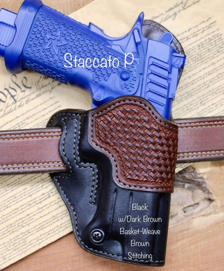 *Made to Order* LH/RH Raptor Holster for Red Dot Optics with Basket-Weave Made for Your Gun