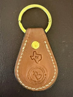 *In Stock* Leather Key Fob Saddle Oil Finish w/Hand Painted Initial "B"