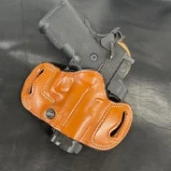 *In Stock* Belt Slide Holster Staccato & Springfield DS Prodigy Saddle Oil Finish w/Natural Stitch