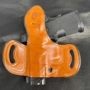 *In Stock* Belt Slide Holster Staccato & Springfield DS Prodigy Saddle Oil Finish w/Natural Stitch