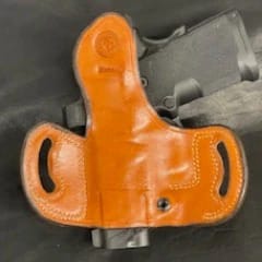 *In Stock* Belt Slide Holster Staccato & Springfield DS Prodigy Saddle Oil Finish w/Natural Stitch