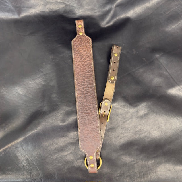 *In Stock* Leather Rifle Sling & RH Butt Cover Bundle – Brown Bison Leather, .45-70 Ammo Loops
