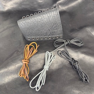 *In Stock* Leather Rifle Sling & RH Butt Cover Bundle – Black Bison Leather, .45-70 Ammo Loops