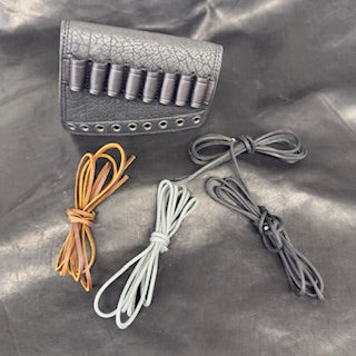 *In Stock* Leather Rifle Sling & RH Butt Cover Bundle – Black Bison Leather, .45-70 Ammo Loops