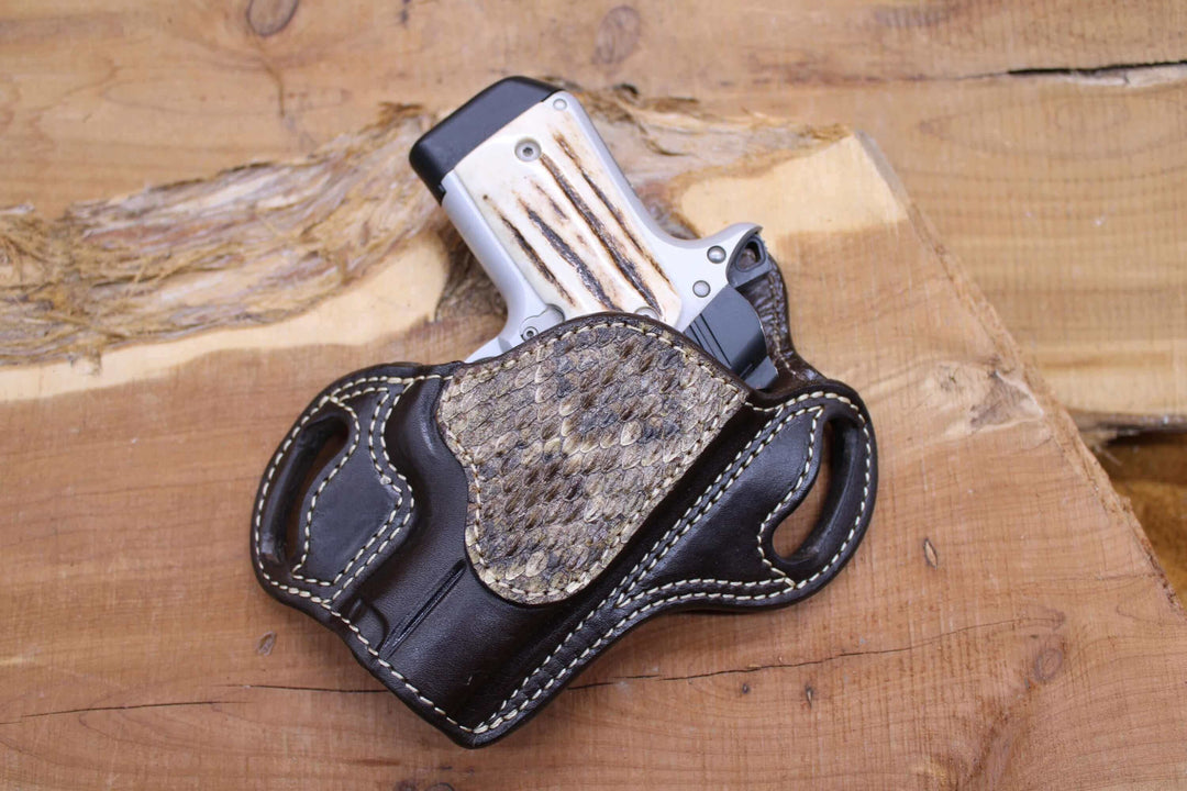 *In Stock* RH Texas Bodyguard Kimber Micro 9 Chocolate w/ Rattlesnake Trim