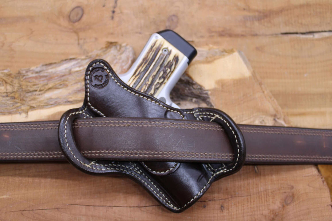 *In Stock* RH Texas Bodyguard Kimber Micro 9 Chocolate w/ Rattlesnake Trim