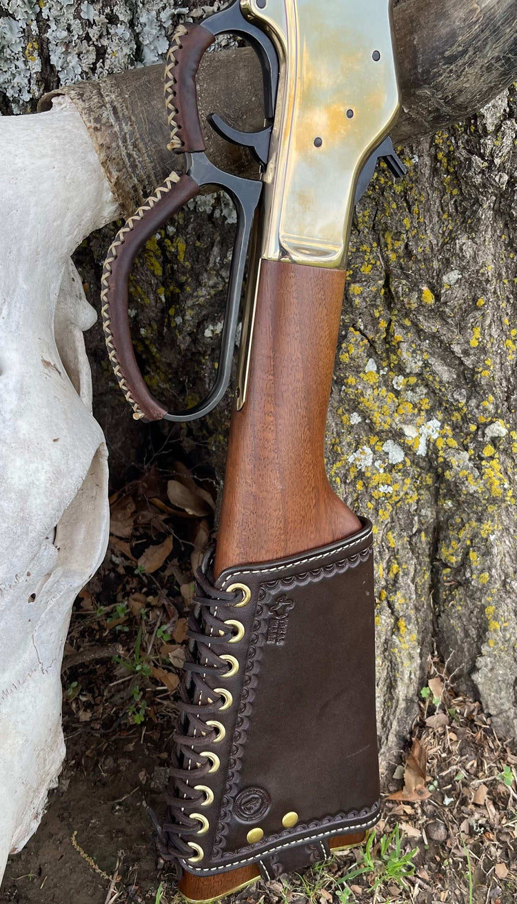 *Made to Order* Leather Butt-Cover w/Ammo Loops for Henry Side Gate, Henry Big Boy Brass Rifles