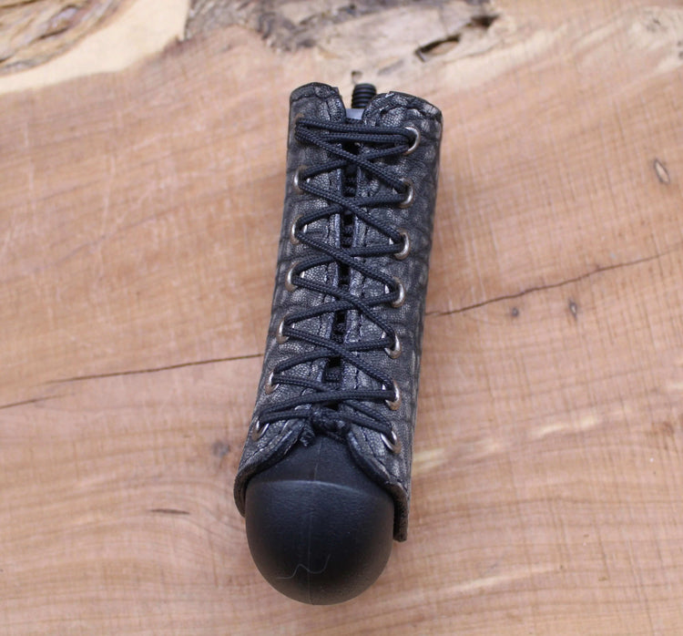 *Made to Order* Exotic Leather Raptor Grip Wrap – Safari Brown or Grey Elephant for Mossberg 500/590, 590 Shockwave .410, 990 Aftershock, Remington TAC-14 & 870 Shotguns