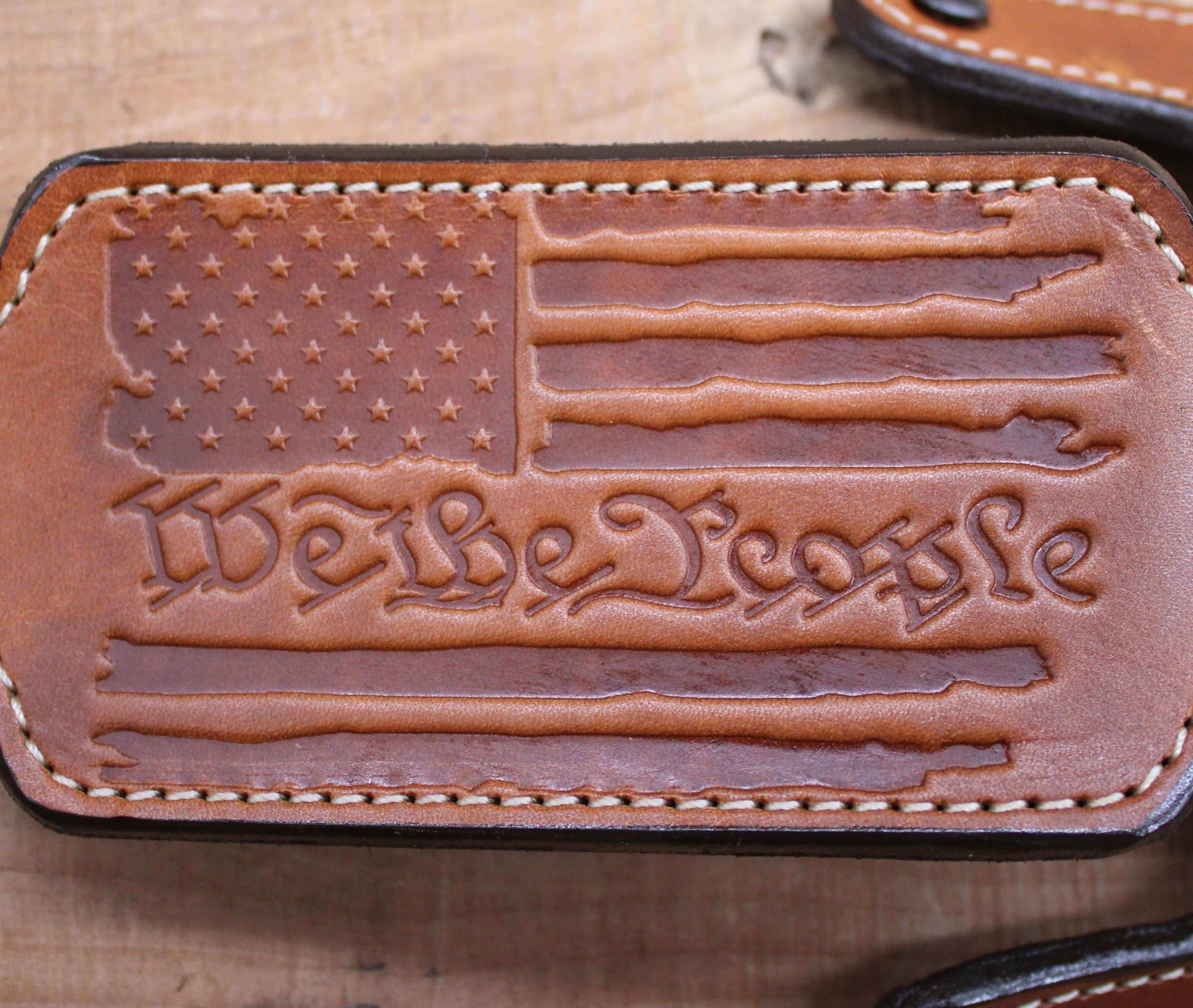 *In Stock* Shockwave Raptor F1 Forend Strap for Mossberg & Remington TAC 870 Shotguns Saddle Oil Finish w/ We the People American Flag Stamp