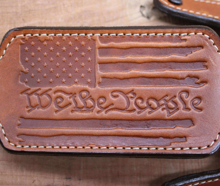 *In Stock* Shockwave Raptor F1 Forend Strap for Mossberg & Remington TAC 870 Shotguns Saddle Oil Finish w/ We the People American Flag Stamp