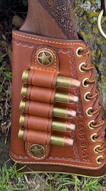 *Made to Order* Leather Butt-Cover w/Ammo Loops for Henry Side Gate, Henry Big Boy Brass Rifles