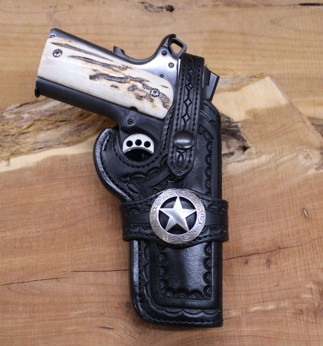 *Made to Order* LH/RH Rancher Cowboy Holster & Concho w/Belt Loop for 1911s
