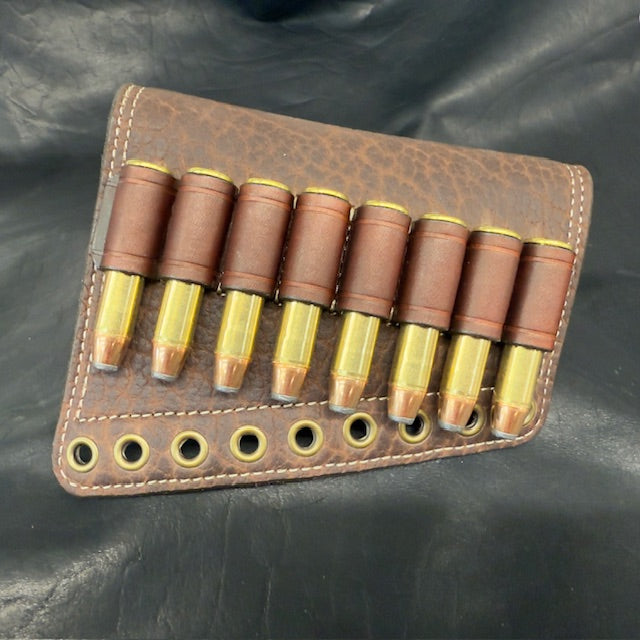 *In Stock* Leather Rifle Sling & RH Butt Cover Bundle – Brown Bison Leather, .45-70 Ammo Loops