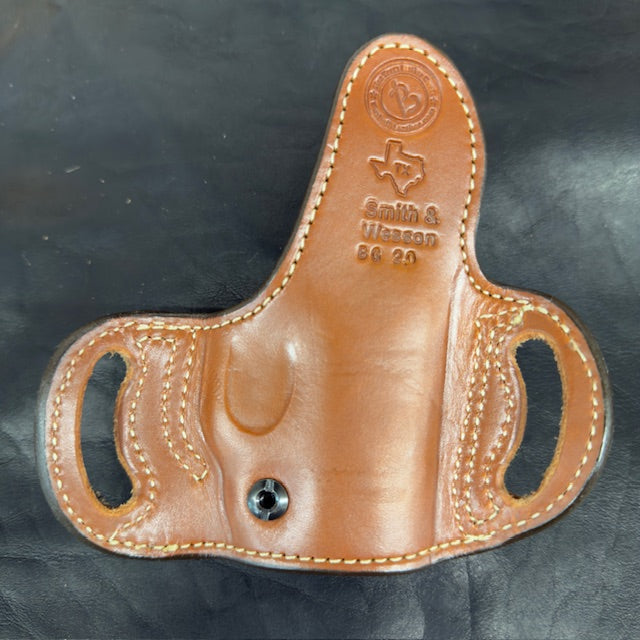 *In Stock* Belt Slide Holster S&W Bodyguard 380 2.0 Saddle Oil Finish w/Natural Stitch