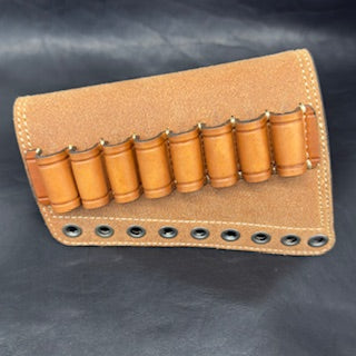 *In Stock* LH Leather Butt-Cover w/Ammo Loops .45-70 Saddle Oil Finish Rough Out Leather w/Natural (off white) Stitch for for Lever-Action Guide Guns Marlin, Henry, Chiappa, Rossi