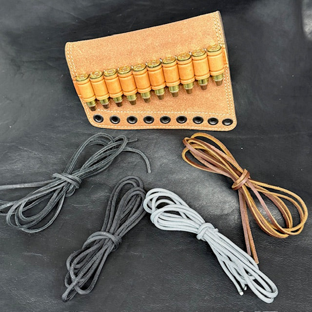 *In Stock* LH Leather Butt-Cover w/Ammo Loops .44 Mag Saddle Oil Finish Rough Out Leather w/Natural (off white) Stitch for Lever Action Guide Guns Marlin, Henry, Chiappa, Rossi