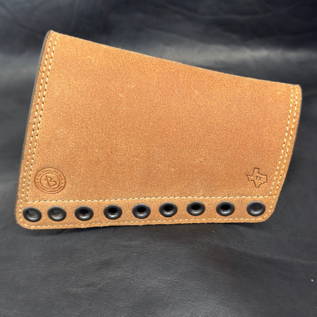 *In Stock* LH Leather Butt-Cover w/Ammo Loops .44 Mag Saddle Oil Finish Rough Out Leather w/Natural (off white) Stitch for Lever Action Guide Guns Marlin, Henry, Chiappa, Rossi