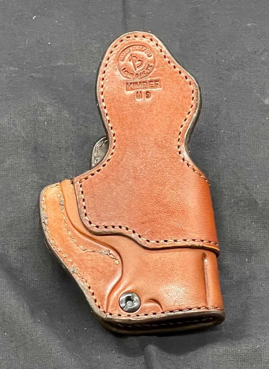 *In Stock* LH Side/RH SOB IWB for Kimber Micro 9 in Golden Brown w/Metal Belt Clip "Don't Tread on Me" or "2A 1776"