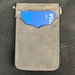 *In Stock* Front Pocket Money Clip Wallet Genuine Water Buffalo Weathered Gray