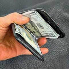 *In Stock* Front Pocket Money Clip Wallet Genuine Water Buffalo Weathered Gray
