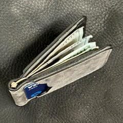 *In Stock* Front Pocket Money Clip Wallet Genuine Water Buffalo Weathered Gray