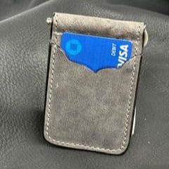 *In Stock* Front Pocket Money Clip Wallet Genuine Water Buffalo Weathered Gray