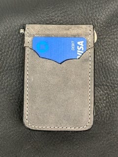 *In Stock* Front Pocket Money Clip Wallet Genuine Water Buffalo Weathered Gray