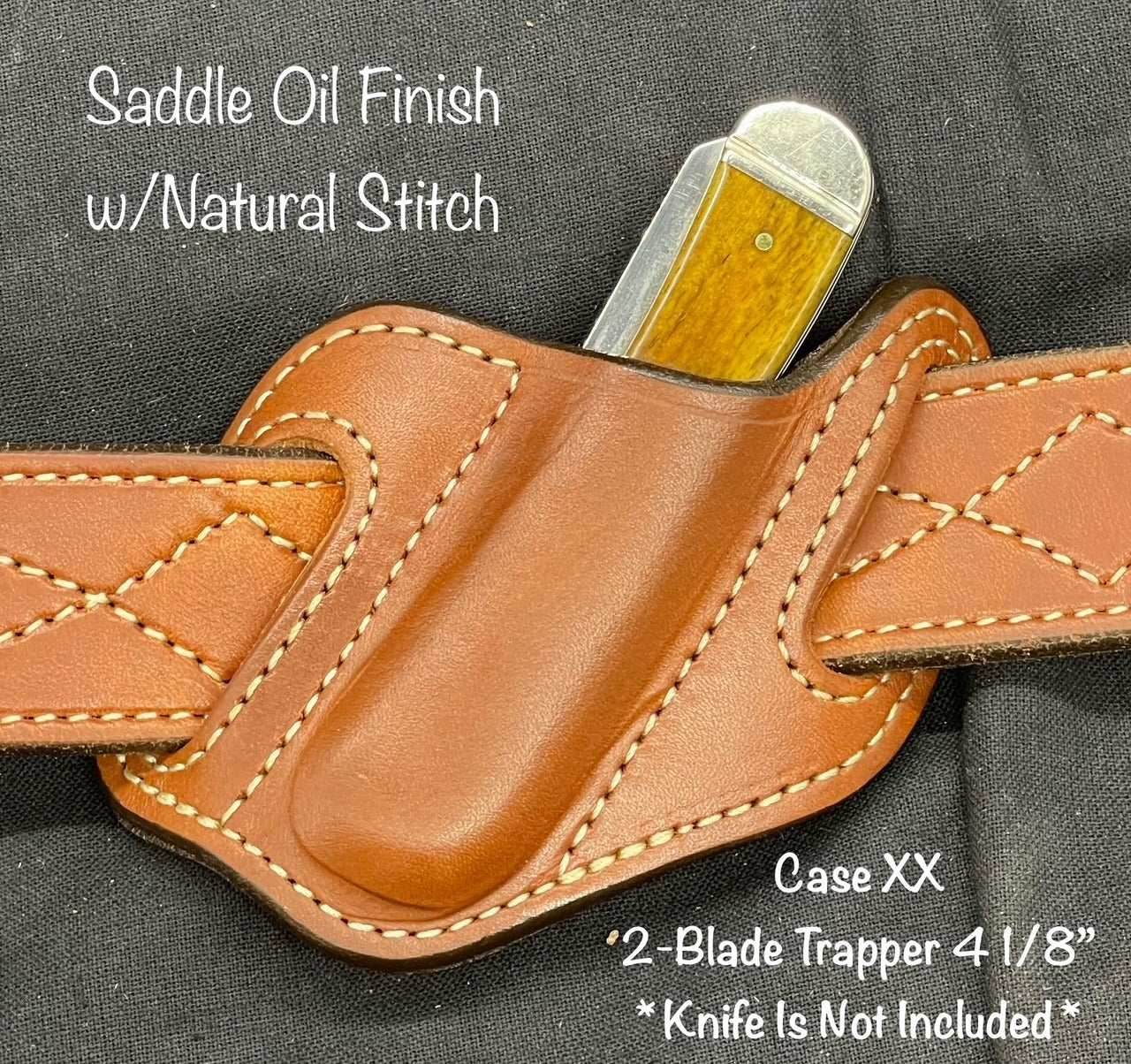 *In Stock* Cowboy Knife Sheath for 2 Blade Trapper 4 1/8"