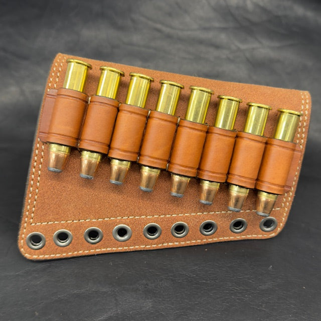 *In Stock* RH Leather Butt-Cover w/Ammo Loops .45-70 Saddle Oil Finish Rough Out Leather w/Natural (off white) Stitch Lever-Action Guide Guns Marlin, Henry, Chiappa, Rossi