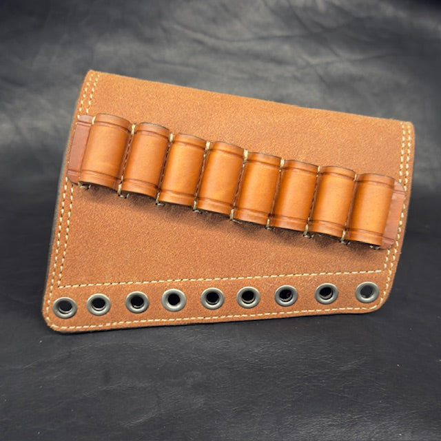 *In Stock* RH Leather Butt-Cover w/Ammo Loops .45-70 Saddle Oil Finish Rough Out Leather w/Natural (off white) Stitch Lever-Action Guide Guns Marlin, Henry, Chiappa, Rossi