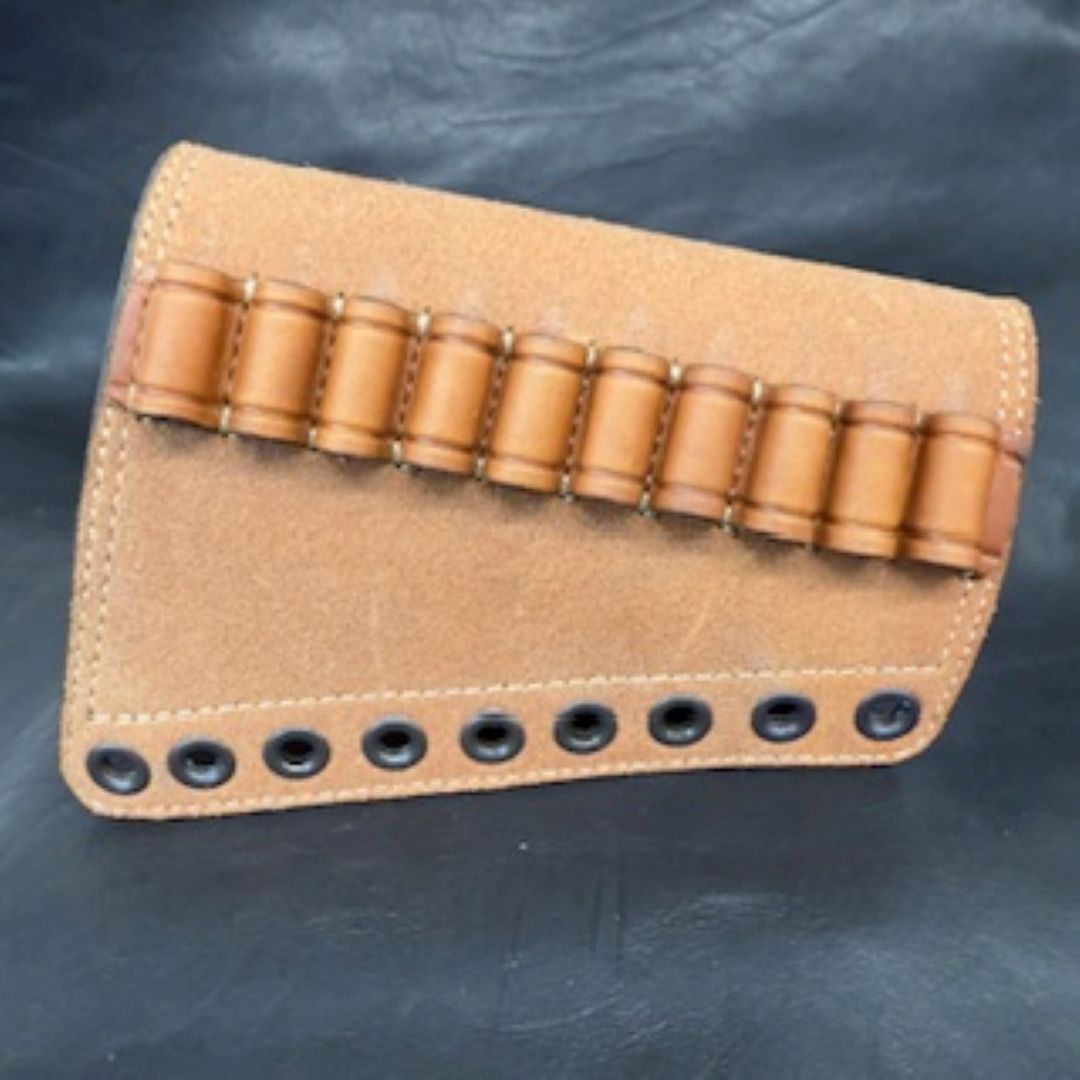 *In Stock* RH Leather Butt-Cover w/Ammo Loops .30-30 Saddle Oil Finish Rough Out Leather w/Natural (off white) Stitch Lever-Action Guide Guns Marlin, Henry, Chiappa, Rossi