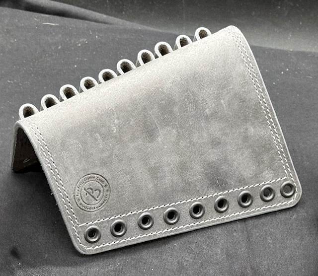 *In Stock* RH Leather Butt-Cover w/Ammo Loops .44 Mag. in Genuine Weathered Gray Water Buffalo forfor Lever Action Guide Guns Marlin, Henry, Chiappa, Rossi