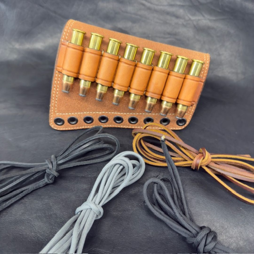 *In Stock* RH Leather Butt-Cover w/Ammo Loops .45-70 Saddle Oil Finish Rough Out Leather w/Natural (off white) Stitch for for Lever-Action Guide Guns Marlin, Henry, Chiappa, Rossi