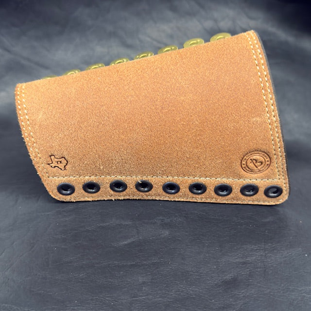 *In Stock* RH Leather Butt-Cover w/Ammo Loops .45-70 Saddle Oil Finish Rough Out Leather w/Natural (off white) Stitch for for Lever-Action Guide Guns Marlin, Henry, Chiappa, Rossi