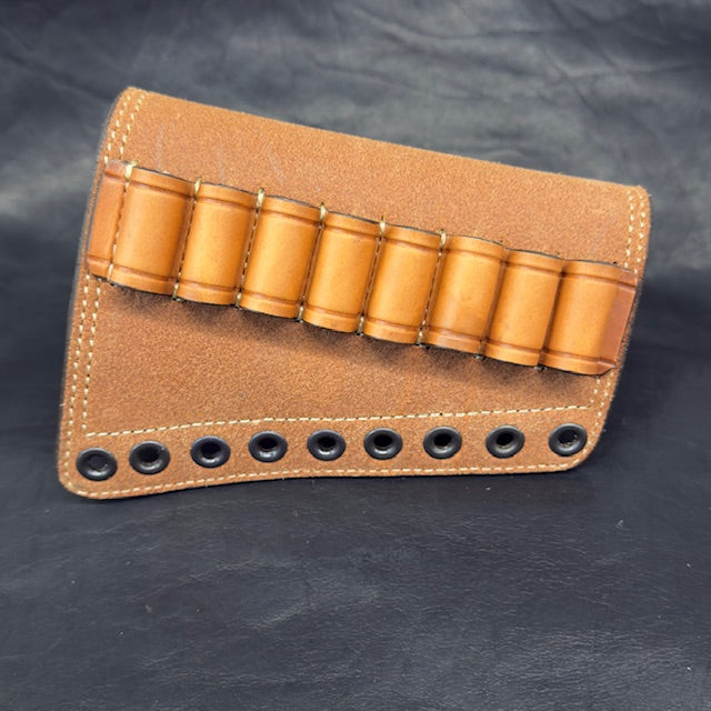 *In Stock* RH Leather Butt-Cover w/Ammo Loops .45-70 Saddle Oil Finish Rough Out Leather w/Natural (off white) Stitch for for Lever-Action Guide Guns Marlin, Henry, Chiappa, Rossi