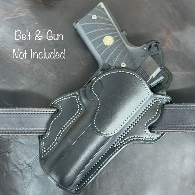 *In Stock* RH Texas Bodyguard 1911 5" Unlined Holster in Chestnut or Black Black w Silver Stitch