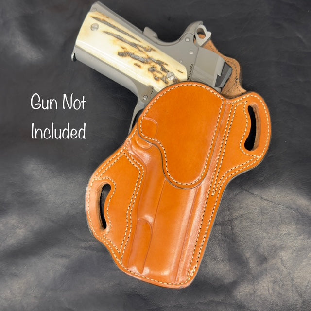 *In Stock* RH Texas Bodyguard 1911 5" Unlined Holster in Chestnut or Black Chestnut w Natural Stitch