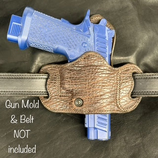 *In Stock* RH Belt Slide Holster Genuine American Bison in Brown Leather & Stitch for Staccato or Springfield DS Prodigy (all barrel lengths)
