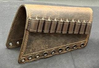 *In Stock* RH Leather Butt-Cover w/Ammo Loops .44 Mag. in Genuine Weathered Bomber Brown Water Buffalo for Lever Action Guide Guns