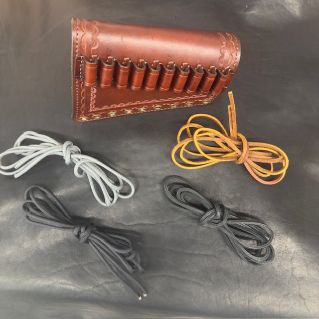 *In Stock* RH Tooled Leather Butt-Cover .30-30 Ammo Loops for Lever Action Winchester, Marlin, Henry Rifles Dark Brown w/Brown Stitching