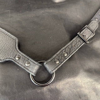 *In Stock* Leather Rifle Sling & RH Butt Cover Bundle – Black Bison Leather, .45-70 Ammo Loops